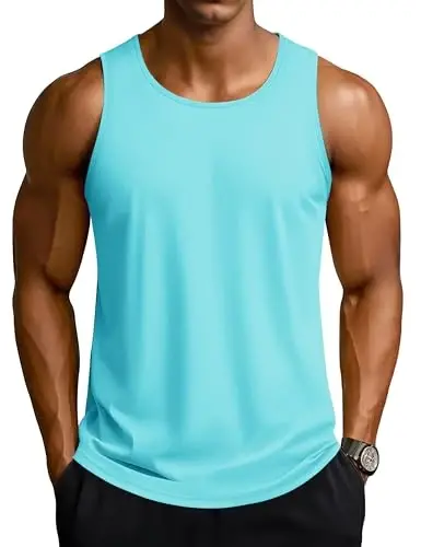 TACVASEN Men's Workout Tank Tops Sleeveless UPF 50+ Summer Sun Shirts Quick Dry for Running Swim Gym Beach - 1