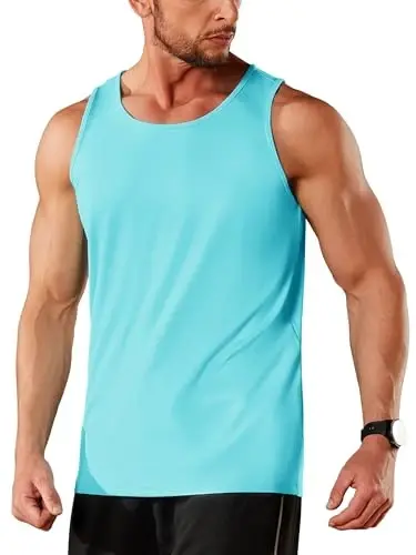 TACVASEN Men's Workout Tank Tops Sleeveless UPF 50+ Summer Sun Shirts Quick Dry for Running Swim Gym Beach - 2