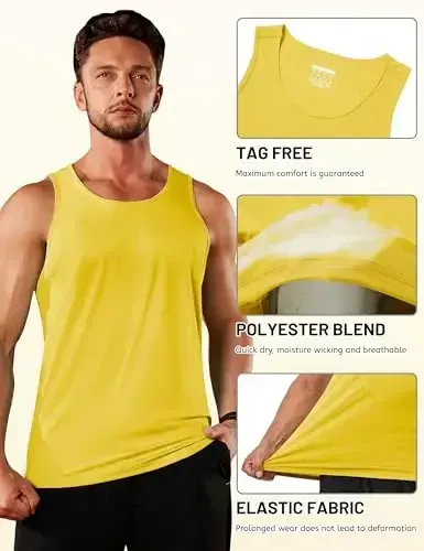TACVASEN Men's Workout Tank Tops Sleeveless UPF 50+ Summer Sun Shirts Quick Dry for Running Swim Gym Beach - 5