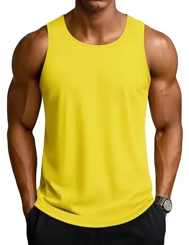 TACVASEN Men's Workout Tank Tops Sleeveless UPF 50+ Summer Sun Shirts Quick Dry for Running Swim Gym Beach - 1