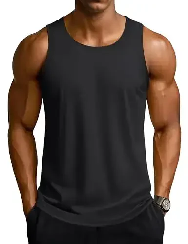 TACVASEN Men's Workout Tank Tops Sleeveless UPF 50+ Summer Sun Shirts Quick Dry for Running Swim Gym Beach - 1