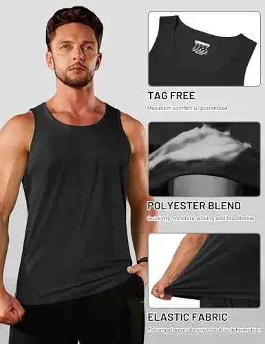 TACVASEN Men's Workout Tank Tops Sleeveless UPF 50+ Summer Sun Shirts Quick Dry for Running Swim Gym Beach - 5