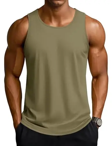TACVASEN Men's Workout Tank Tops Sleeveless UPF 50+ Summer Sun Shirts Quick Dry for Running Swim Gym Beach - 1