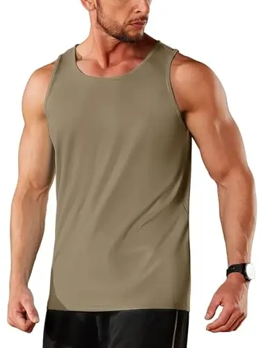 TACVASEN Men's Workout Tank Tops Sleeveless UPF 50+ Summer Sun Shirts Quick Dry for Running Swim Gym Beach - 2