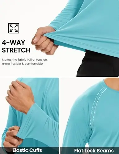 TACVASEN Men's Long Sleeve Shirts UPF 50+ Sun Protection Dry Fit Shirt Lightweight Workout Athletic T-Shirt Rash Guard - 4