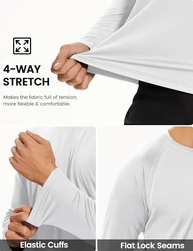TACVASEN Men's Long Sleeve Shirts UPF 50+ Sun Protection Dry Fit Shirt Lightweight Workout Athletic T-Shirt Rash Guard - 4