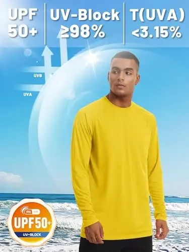 TACVASEN Men's Sun Shirt UPF 50+ Long Sleeve UV Protection Lightweight Rash Guard Swim Shirt Quick Dry Fishing T-Shirt - 2