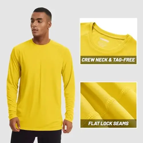 TACVASEN Men's Sun Shirt UPF 50+ Long Sleeve UV Protection Lightweight Rash Guard Swim Shirt Quick Dry Fishing T-Shirt - 3