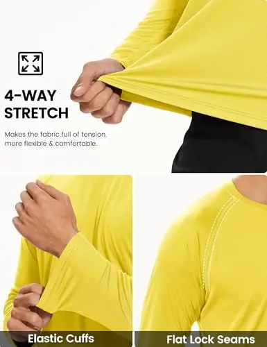 TACVASEN Men's Long Sleeve Shirts UPF 50+ Sun Protection Dry Fit Shirt Lightweight Workout Athletic T-Shirt Rash Guard - 4