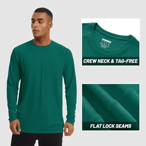 TACVASEN Men's Sun Shirt UPF 50+ Long Sleeve UV Protection Lightweight Rash Guard Swim Shirt Quick Dry Fishing T-Shirt - 3