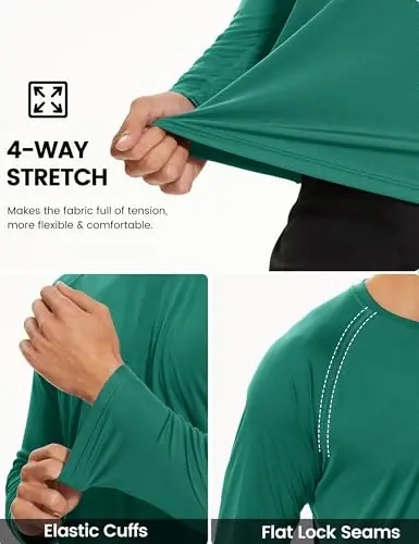 TACVASEN Men's Long Sleeve Shirts UPF 50+ Sun Protection Dry Fit Shirt Lightweight Workout Athletic T-Shirt Rash Guard - 4