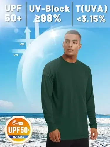 TACVASEN Men's Sun Shirt UPF 50+ Long Sleeve UV Protection Lightweight Rash Guard Swim Shirt Quick Dry Fishing T-Shirt - 2