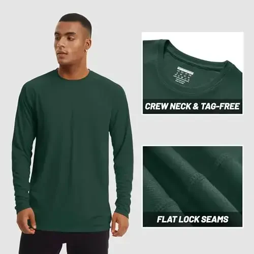 TACVASEN Men's Sun Shirt UPF 50+ Long Sleeve UV Protection Lightweight Rash Guard Swim Shirt Quick Dry Fishing T-Shirt - 3