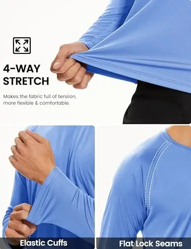 TACVASEN Men's Long Sleeve Shirts UPF 50+ Sun Protection Dry Fit Shirt Lightweight Workout Athletic T-Shirt Rash Guard - 4