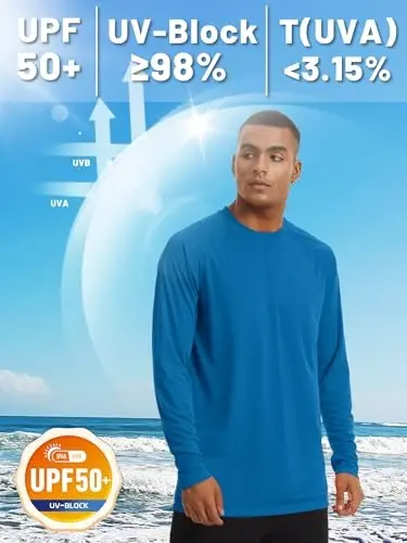 TACVASEN Men's Sun Shirt UPF 50+ Long Sleeve UV Protection Lightweight Rash Guard Swim Shirt Quick Dry Fishing T-Shirt - TACVASEN (1)