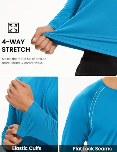 TACVASEN Men's Long Sleeve Shirts UPF 50+ Sun Protection Dry Fit Shirt Lightweight Workout Athletic T-Shirt Rash Guard - 4