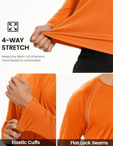TACVASEN Men's Long Sleeve Shirts UPF 50+ Sun Protection Dry Fit Shirt Lightweight Workout Athletic T-Shirt Rash Guard - 5