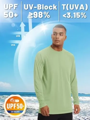 TACVASEN Men's Sun Shirt UPF 50+ Long Sleeve UV Protection Lightweight Rash Guard Swim Shirt Quick Dry Fishing T-Shirt - 2