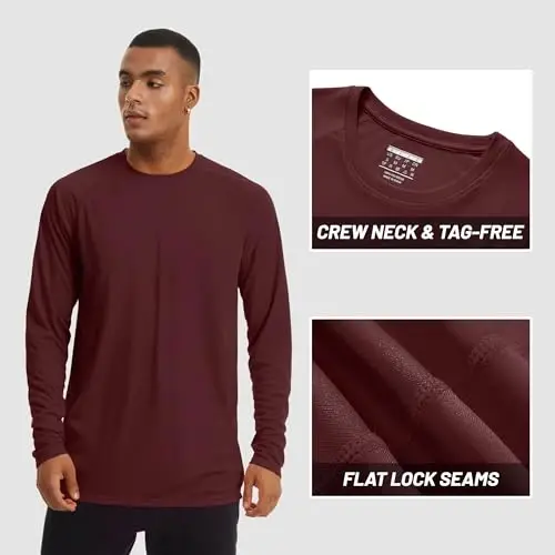 TACVASEN Men's Sun Shirt UPF 50+ Long Sleeve UV Protection Lightweight Rash Guard Swim Shirt Quick Dry Fishing T-Shirt - 3
