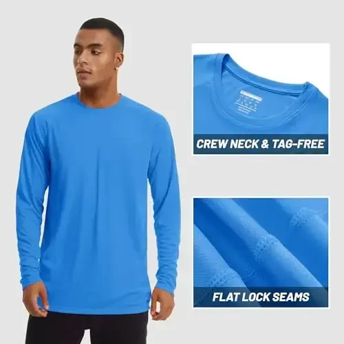 TACVASEN Men's Sun Shirt UPF 50+ Long Sleeve UV Protection Lightweight Rash Guard Swim Shirt Quick Dry Fishing T-Shirt - 3
