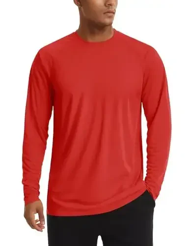 TACVASEN Men's Sun Shirt UPF 50+ Long Sleeve UV Protection Lightweight Rash Guard Swim Shirt Quick Dry Fishing T-Shirt 