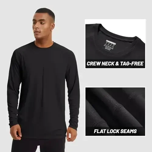 TACVASEN Men's Sun Shirt UPF 50+ Long Sleeve UV Protection Lightweight Rash Guard Swim Shirt Quick Dry Fishing T-Shirt - 3