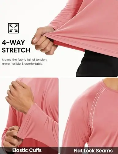 TACVASEN Men's Long Sleeve Shirts UPF 50+ Sun Protection Dry Fit Shirt Lightweight Workout Athletic T-Shirt Rash Guard - 4