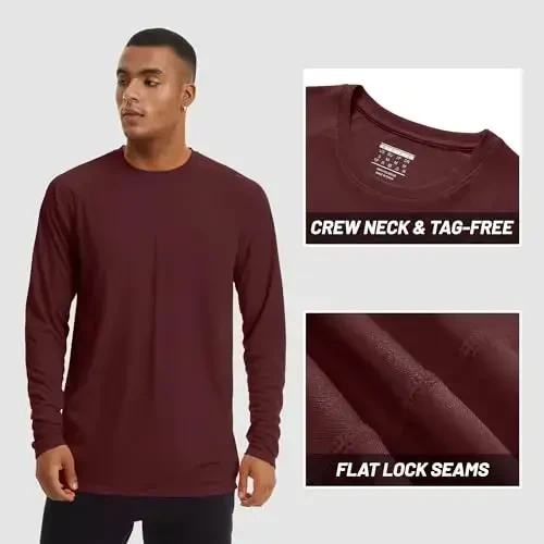 TACVASEN Men's Sun Shirt UPF 50+ Long Sleeve UV Protection Lightweight Rash Guard Swim Shirt Quick Dry Fishing T-Shirt - 3