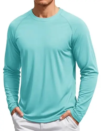 TACVASEN Men's Sun Shirt UPF 50+ Long Sleeve UV Protection Lightweight Rash Guard Swim Shirt Quick Dry Fishing T-Shirt - TACVASEN