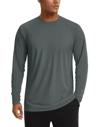TACVASEN Men's Sun Shirt UPF 50+ Long Sleeve UV Protection Lightweight Rash Guard Swim Shirt Quick Dry Fishing T-Shirt 