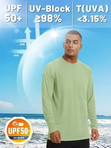 TACVASEN Men's Sun Shirt UPF 50+ Long Sleeve UV Protection Lightweight Rash Guard Swim Shirt Quick Dry Fishing T-Shirt - 2
