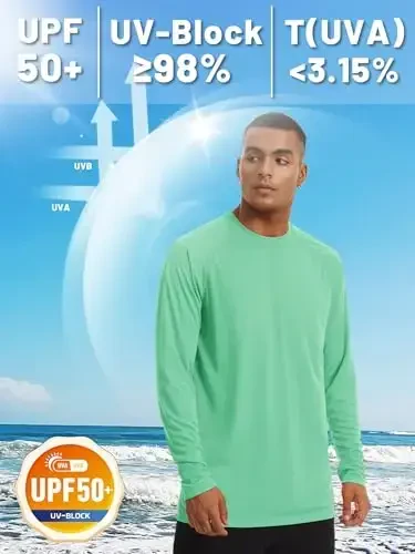 TACVASEN Men's Sun Shirt UPF 50+ Long Sleeve UV Protection Lightweight Rash Guard Swim Shirt Quick Dry Fishing T-Shirt - TACVASEN (1)