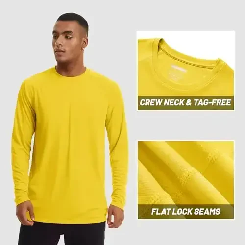 TACVASEN Men's Sun Shirt UPF 50+ Long Sleeve UV Protection Lightweight Rash Guard Swim Shirt Quick Dry Fishing T-Shirt - 3