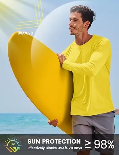 TACVASEN Men's Sun Shirt UPF 50+ Long Sleeve UV Protection Lightweight Rash Guard Swim Shirt Quick Dry Fishing T-Shirt - 3
