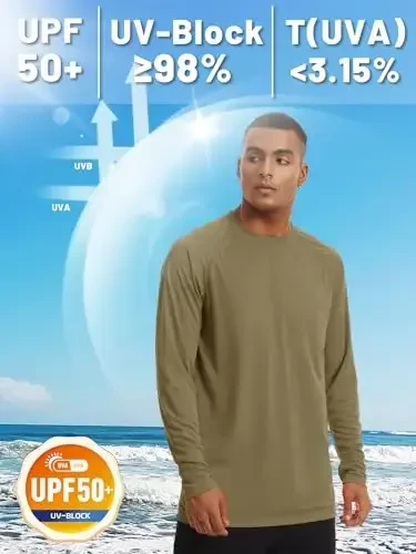 TACVASEN Men's Sun Shirt UPF 50+ Long Sleeve UV Protection Lightweight Rash Guard Swim Shirt Quick Dry Fishing T-Shirt - TACVASEN (1)
