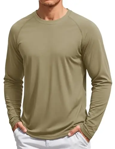 TACVASEN Men's Sun Shirt UPF 50+ Long Sleeve UV Protection Lightweight Rash Guard Swim Shirt Quick Dry Fishing T-Shirt - TACVASEN