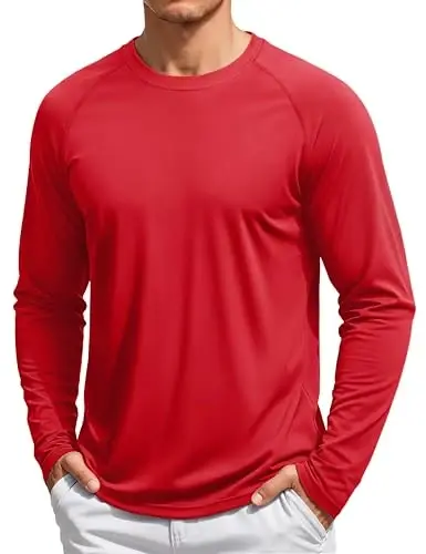 TACVASEN Men's Sun Shirt UPF 50+ Long Sleeve UV Protection Lightweight Rash Guard Swim Shirt Quick Dry Fishing T-Shirt - 1