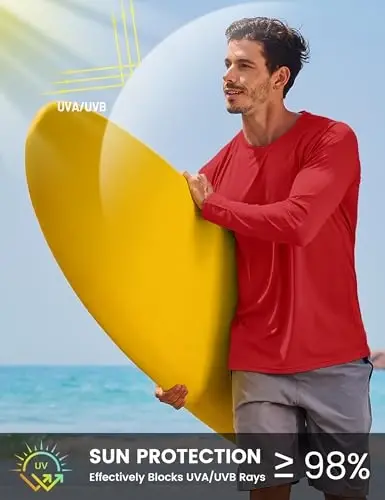 TACVASEN Men's Sun Shirt UPF 50+ Long Sleeve UV Protection Lightweight Rash Guard Swim Shirt Quick Dry Fishing T-Shirt - 3
