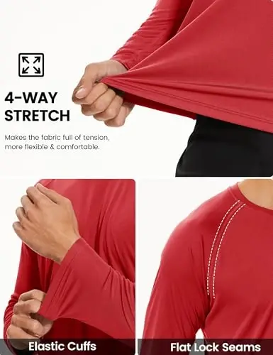 TACVASEN Men's Sun Shirt UPF 50+ Long Sleeve UV Protection Lightweight Rash Guard Swim Shirt Quick Dry Fishing T-Shirt - 4