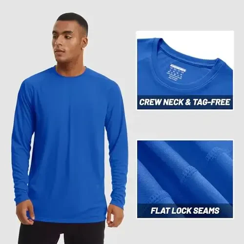 TACVASEN Men's Sun Shirt UPF 50+ Long Sleeve UV Protection Lightweight Rash Guard Swim Shirt Quick Dry Fishing T-Shirt - 3