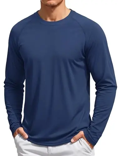TACVASEN Men's Sun Shirt UPF 50+ Long Sleeve UV Protection Lightweight Rash Guard Swim Shirt Quick Dry Fishing T-Shirt - 1