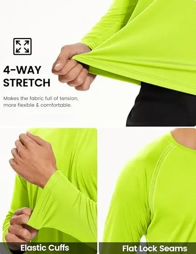 TACVASEN Men's Sun Shirt UPF 50+ Long Sleeve UV Protection Lightweight Rash Guard Swim Shirt Quick Dry Fishing T-Shirt - 4
