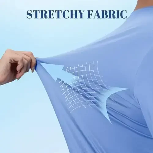 TACVASEN Men's Sun Shirt UPF 50+ Long Sleeve UV Protection Lightweight Rash Guard Swim Shirt Quick Dry Fishing T-Shirt - 5