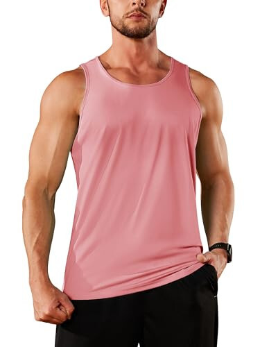 TACVASEN Men's UPF 50+ SPF Workout Sleeveless Shirts Quick Dry Muscle Shirt Lightweight Running Tank Tops - 1