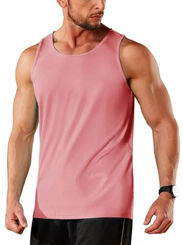 TACVASEN Men's UPF 50+ SPF Workout Sleeveless Shirts Quick Dry Muscle Shirt Lightweight Running Tank Tops - 2