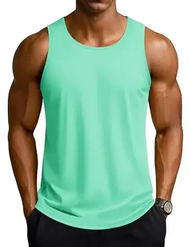 TACVASEN Men's Workout Tank Tops Sleeveless UPF 50+ Summer Sun Shirts Quick Dry for Running Swim Gym Beach - 1