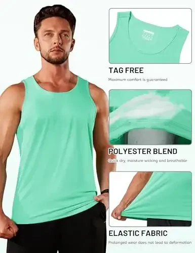 TACVASEN Men's Workout Tank Tops Sleeveless UPF 50+ Summer Sun Shirts Quick Dry for Running Swim Gym Beach - 5