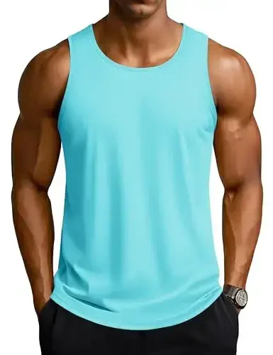 TACVASEN Men's Workout Tank Tops Sleeveless UPF 50+ Summer Sun Shirts Quick Dry for Running Swim Gym Beach 