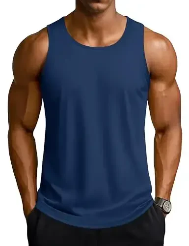 TACVASEN Men's Workout Tank Tops Sleeveless UPF 50+ Summer Sun Shirts Quick Dry for Running Swim Gym Beach - 1