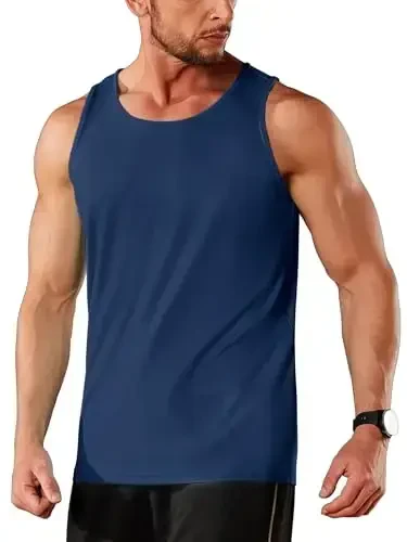TACVASEN Men's Workout Tank Tops Sleeveless UPF 50+ Summer Sun Shirts Quick Dry for Running Swim Gym Beach - 2